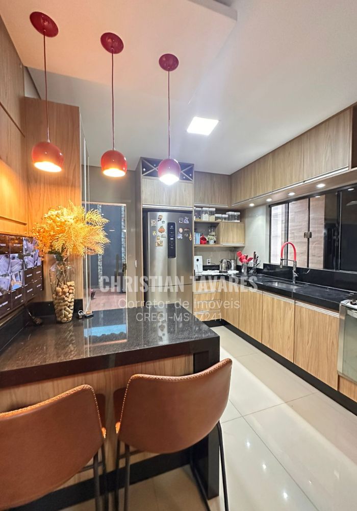 Sala de estar decorada da casa à venda em Dourados MS